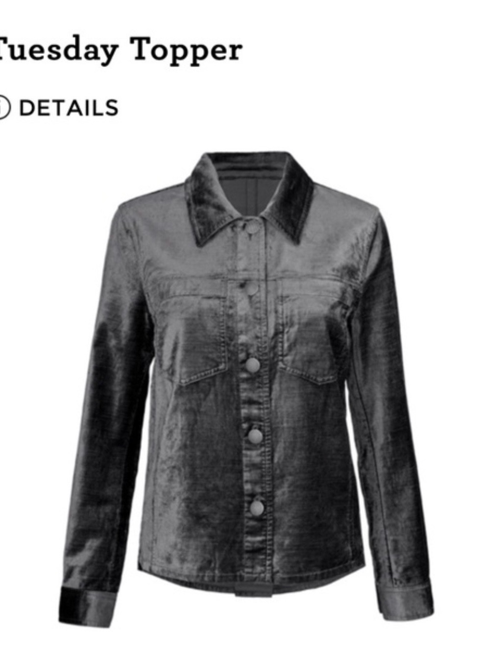 CAbi Black Velvet Tuesday Topper Jacket/Shacket-L